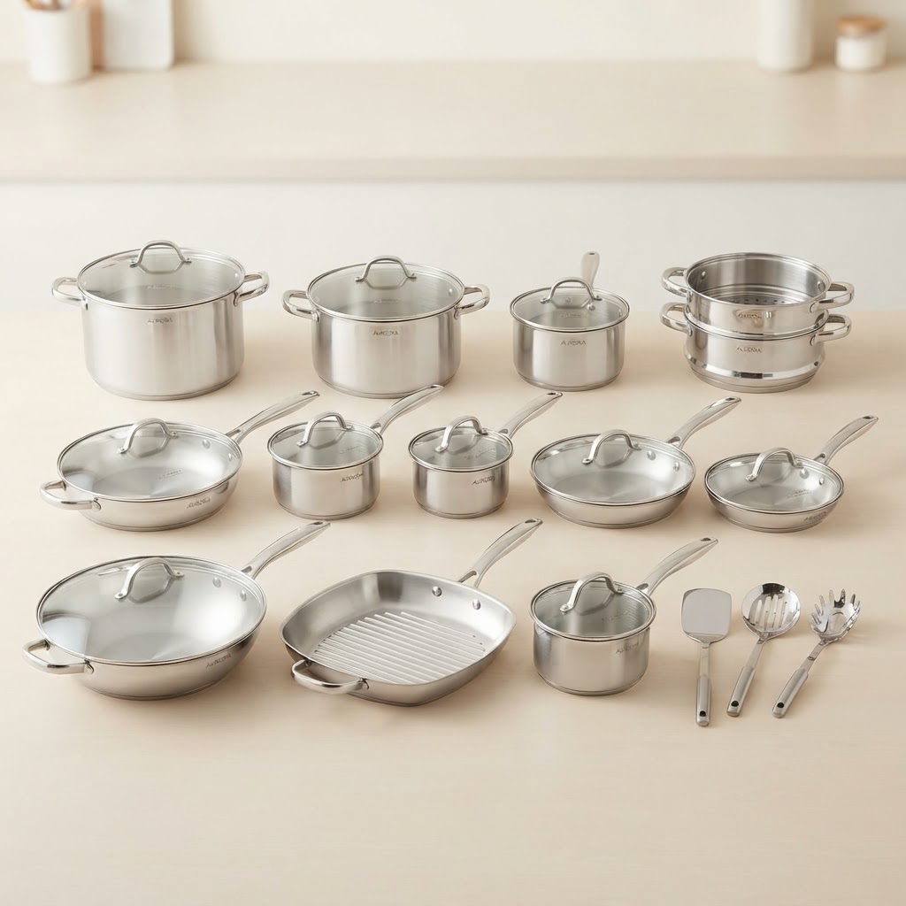 24-Piece Stainless Cookware Set